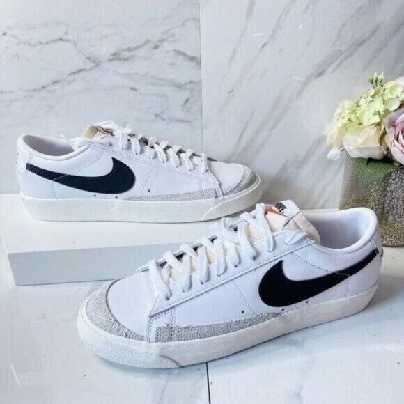 NEW Nike Blazer Low '77 Mens Low Top Sneaker Vintage White Black Leather US 11 - Picture 3 of 9